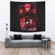 Jujutsu Kaisen Anime Tapestry Sukuna And Yuji  Red Shadow Power Evil Smiling Tapestry Home Decor