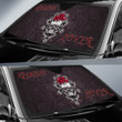 Skull Car Sunshade - Kinght Lover Broken Skull With Rose Artwork Sun Shade