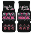 Squid Game Movie Car Floor Mats Cute Chibi Squid Workers On Mission Round Square Triangle Big Head Car Mats
