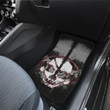 Skull Car Floor Mats - Horror Pirate Skull Wear Headphone Black White Car Mats