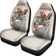 Valentine Car Seat Covers - Skeleton Driving Vespa RIP Running Valentine Seat Covers