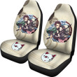 Demon Slayer Anime Car Seat Covers - Tanjiro Protecting Nezuko Water Power Wave Seat Covers
