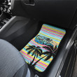 American Football Team Car Floor Mats - Seattle Seahawks Holiday With Palm Tree Silhouette Car Mats
