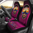 Valentine Car Seat Covers - Colorful Rap Skull Wearing Glasses Loving Explode Seat Covers