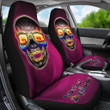 Valentine Car Seat Covers - Colorful Rap Skull Wearing Glasses Loving Explode Seat Covers