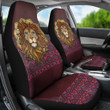 Abstract Lion Car Seat Covers Native American Car Accessories Custom For Fans AT22081804