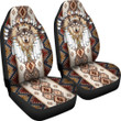 Abstract Wolf Car Seat Covers Native American Car Accessories Custom For Fans AT22081807