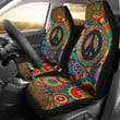 Peace Symbol Car Seat Covers Hippie Art Car Accessories Custom For Fans AT22082902