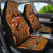 Abstract Kangaroo Car Seat Covers Aboriginal Australia Car Accessories Custom For Fans AA22082301