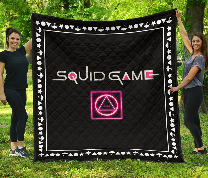 Squid Game Movie Tapestry Neon Round Square Triangle Shape Squid Game Text Font Tapestry Home Decor NA121502
