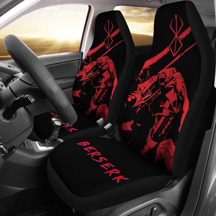 Berserk Anime Car Seat Covers - Guts Armor Armadura Red Silhouette Seat Covers