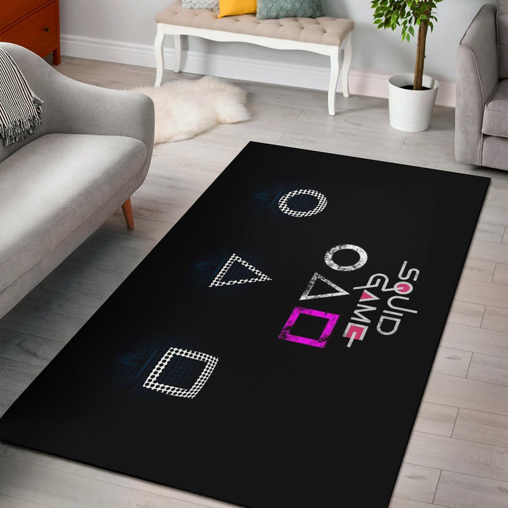 Squid Game Movie Area Rug Round Square Triangle Symbol Dot Style Rugs Home Decor