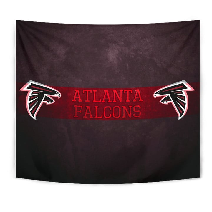 American Football Team Tapestry - Atlanta Falcons Birds Red Line Text Tapestry Home Decor