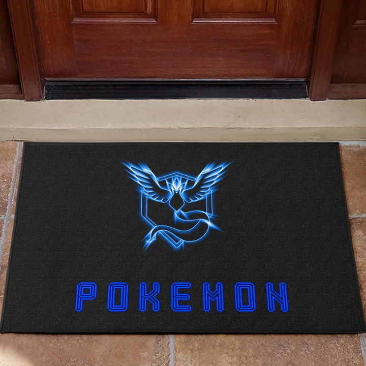 Pokemon Anime Door Mat Team Mystic Symbol Neon Blue Articuno Pokemon Go Door Mat Home Decor
