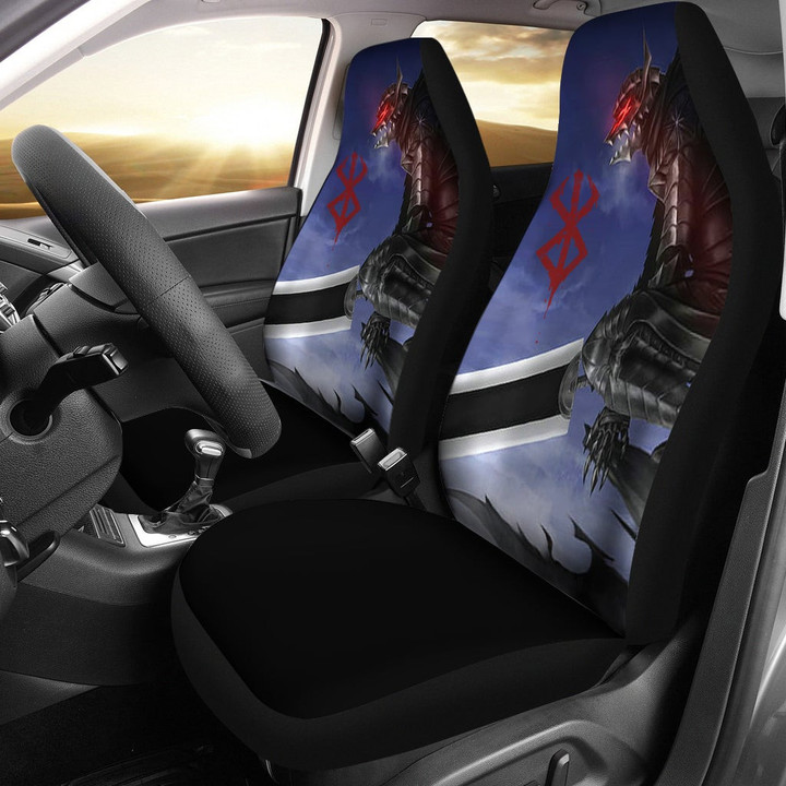 Berserk Anime Car Seat Covers - Lonely Guts Armor Look Up To Sky Sacrifice Symbol Seat Covers