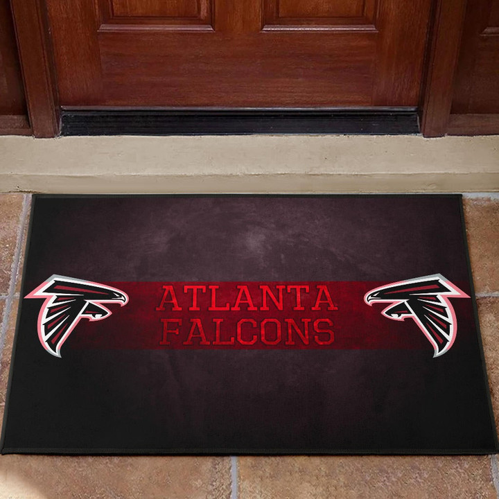 American Football Team Door Mat - Atlanta Falcons Birds Red Line Text Door Mat Home Decor