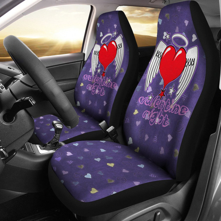 Valentine Car Seat Covers Heart Wings With Halo Romantic Valentine Night Seat Covers