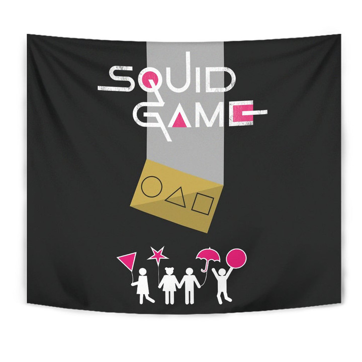 Squid Game Movie Tapestry Round Triangle Square Umbrella Balloon Game Card Tapestry Home Decor