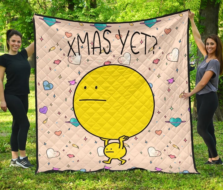 Christmas Premium Quilt | Walking Neutral Face Emoji Wonder Xmas Yet Quilt Blanket NT101106