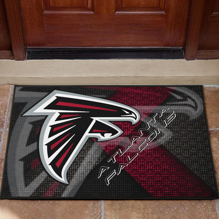 American Football Team Door Mat - Atlanta Falcons Cool Steel Shadow Door Mat Home Decor