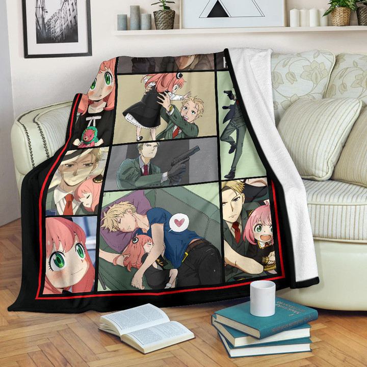 Loid Forger And Anya Forger Spy x Family Fleece Blanket Anime Home Decor Custom For Fans NA042602