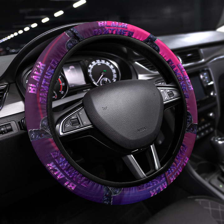 King T'Challa Black Panther Steering Wheel Cover Movie Car Accessories Custom For Fans NT052401