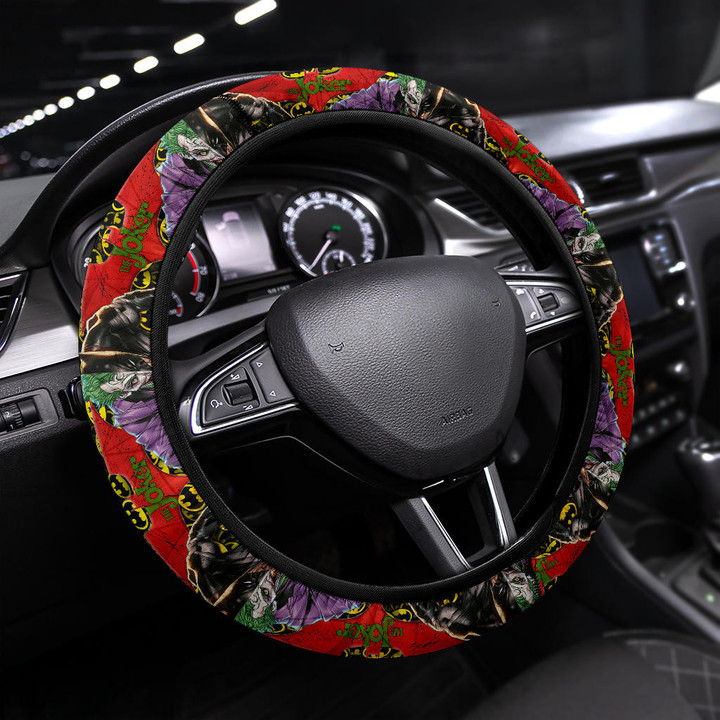 The Bat Man And Joker Steering Wheel Cover Movie Car Accessories Custom For Fans AT22061504
