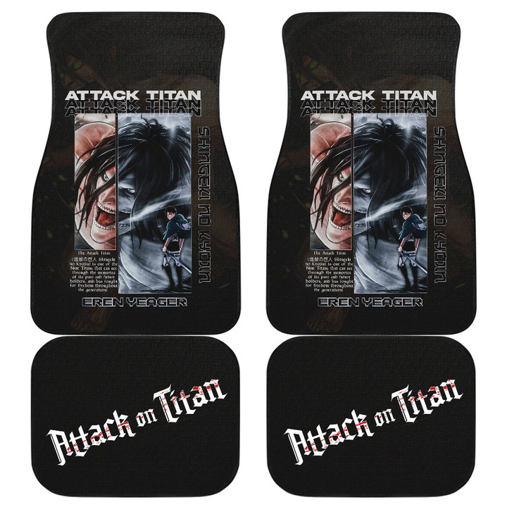 Eren Yeager Attack Titan Attack On Titan Car Floor Mats Anime Car Accessories Custom For Fans AA22062404