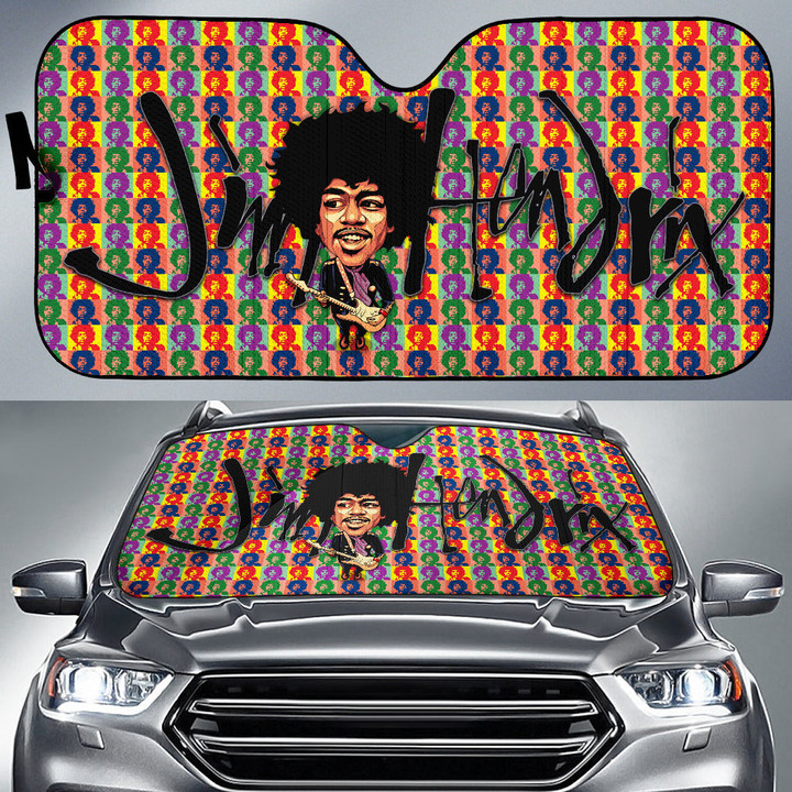 Jimi Hendrix Car Sun Shade Singer Car Accessories Custom For Fans AT22061704