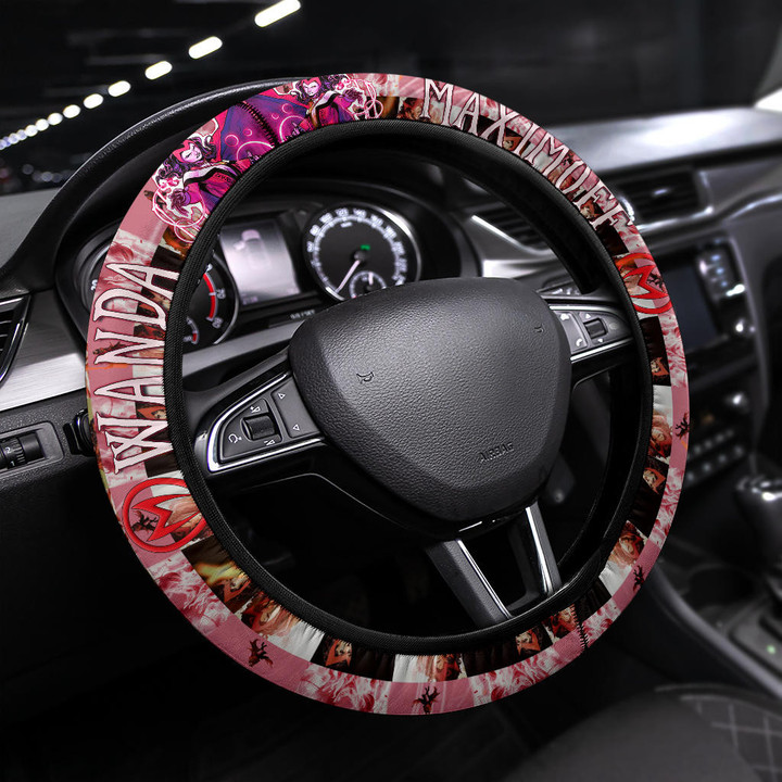 Wanda Maximoff Scarlet Witch Steering Wheel Cover Movie Car Accessories Custom For Fans AT22070502