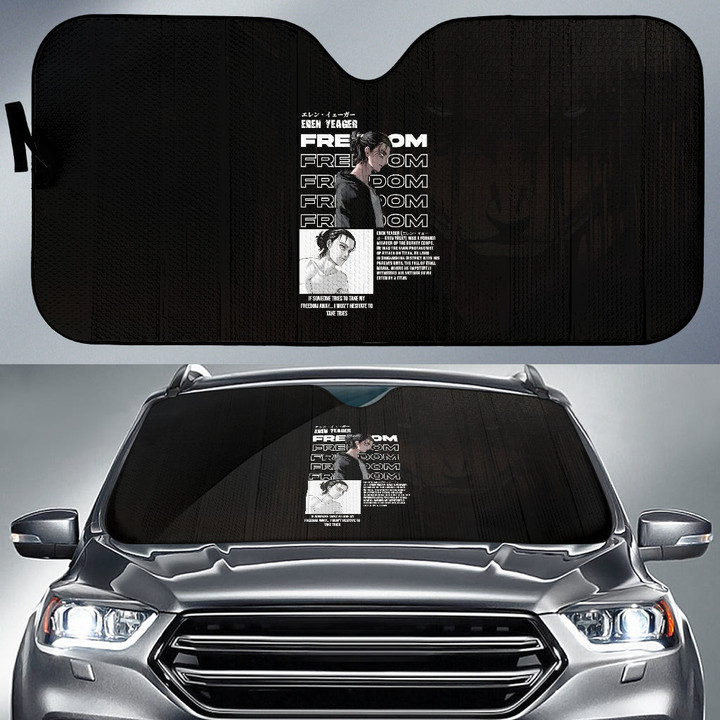 Eren Yeager Attack On Titan Car Sun Shade Anime Car Accessories Custom For Fans AA22071501