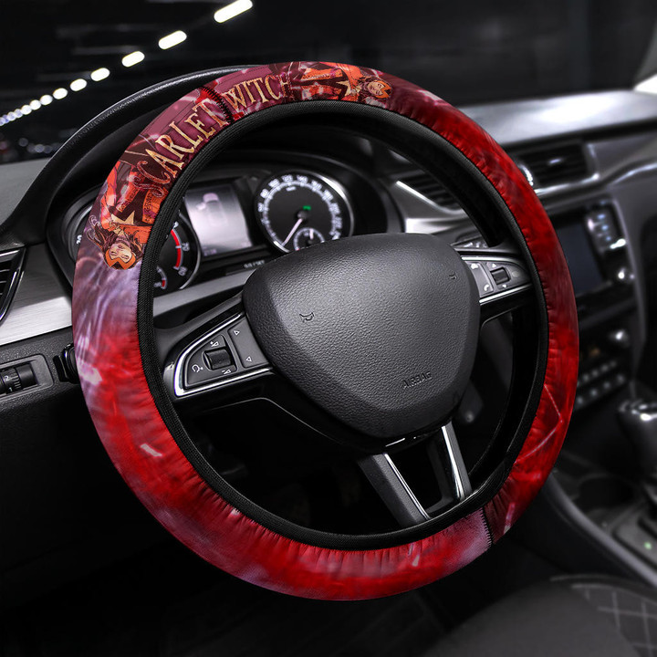 Wanda Maximoff Scarlet Witch Steering Wheel Cover Movie Car Accessories Custom For Fans AT22070501