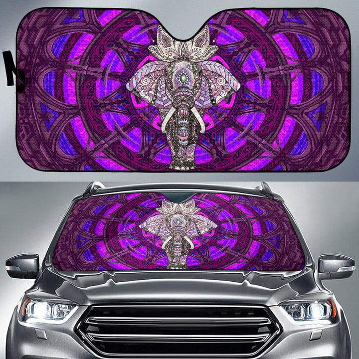 Elephant Artwork Car Sun Shade Mandala Car Accessories Custom For Fans AA22081101