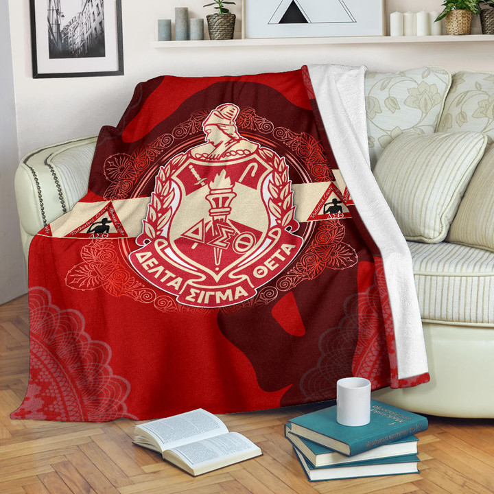 Delta Sigma Theta Fleece Blanket Sorority Home Decor Custom For Fans AT22081501