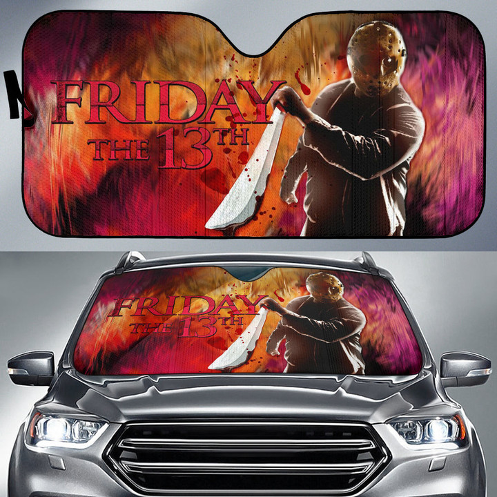 Jason Voorhees Friday The 13th Car Sun Shade Horror Movie Car Accessories Custom For Fans AT22081702
