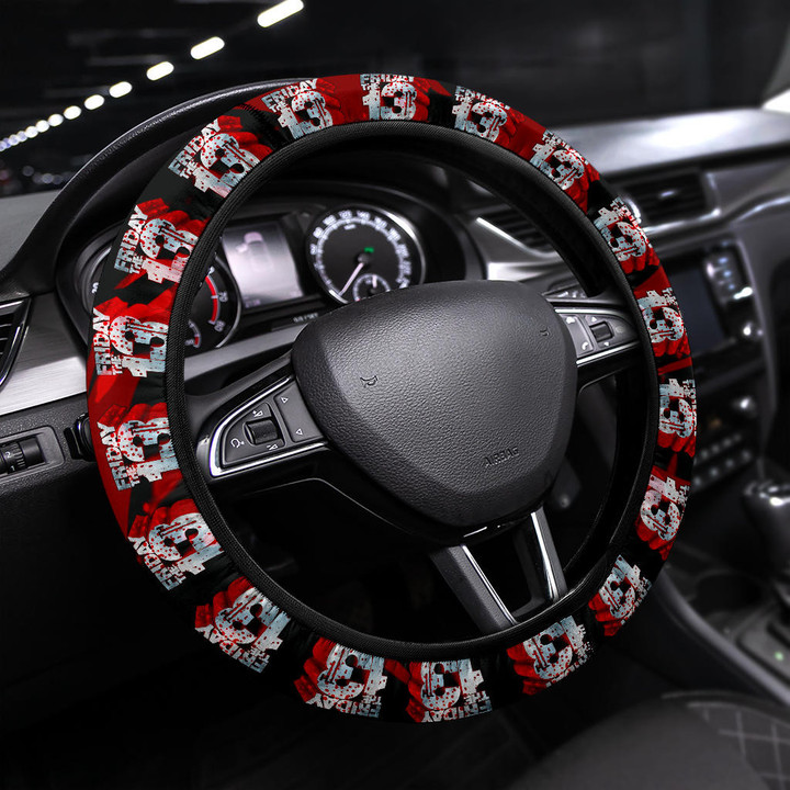 Jason Voorhees Friday The 13th Steering Wheel Cover Horror Movie Car Accessories Custom For Fans AT22081801