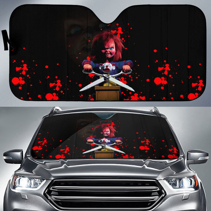 Chucky Doll Car Sun Shade Horror Movie Car Accessories Custom For Fans AA22081901