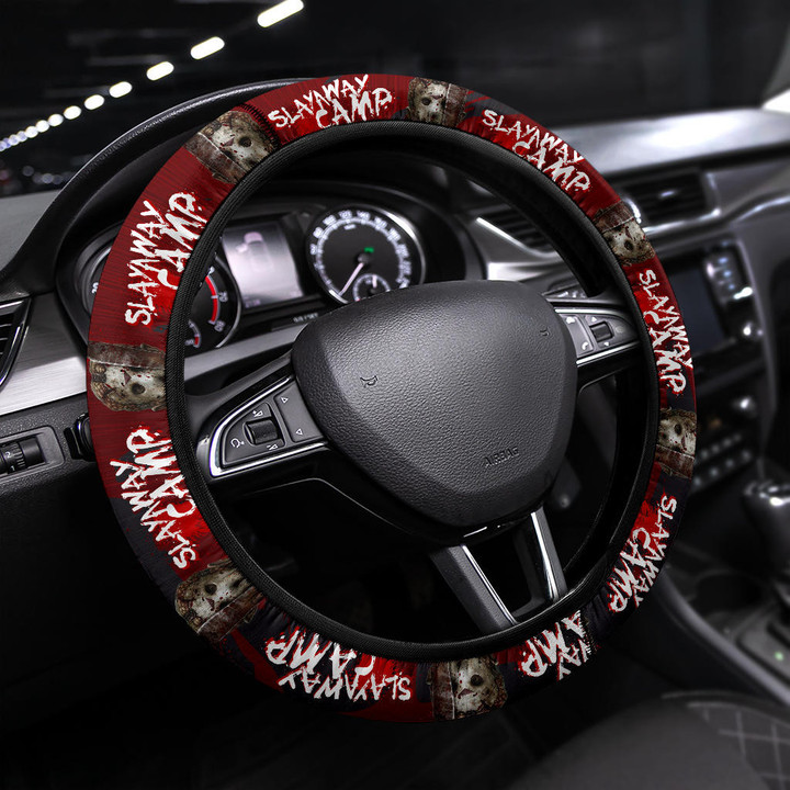Jason Voorhees Friday The 13th Steering Wheel Cover Horror Movie Car Accessories Custom For Fans AT22081802