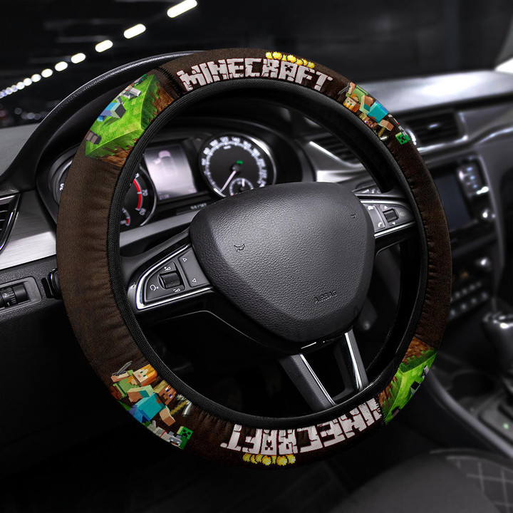Mine Craft Steering Wheel Cover Game Car Accessories Custom For Fans AT22083003