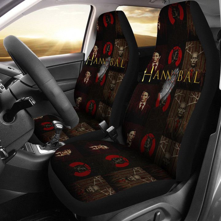 Hannibal Car Seat Covers Horror Movie Car Accessories Custom For Fans AT22082301