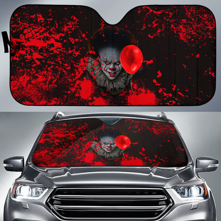 Pennywise IT Car Sun Shade Horror Movie Car Accessories Custom For Fans AA22082402