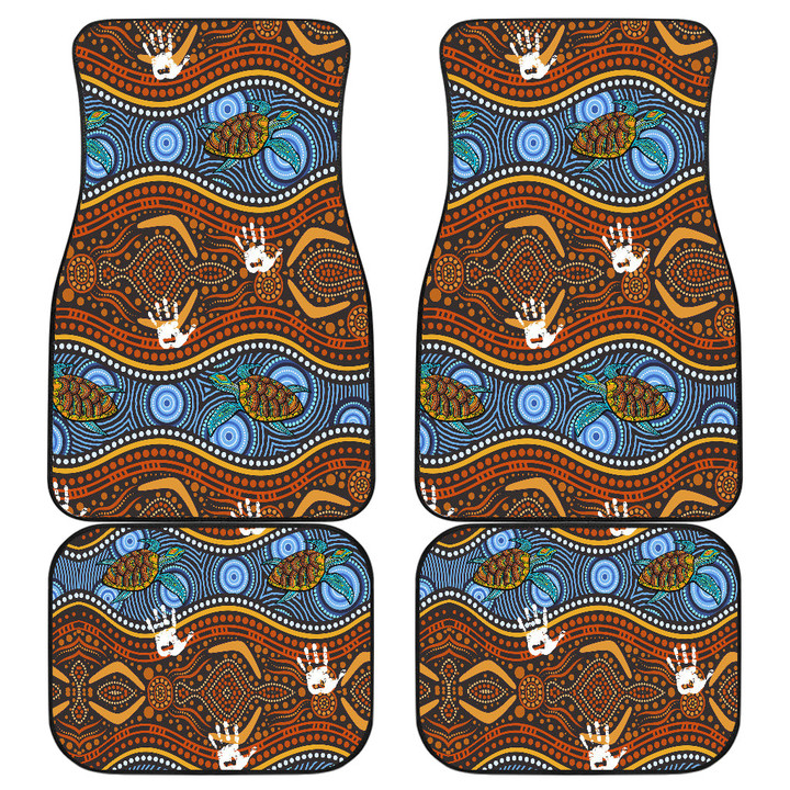 Abstract Turtle Car Floor Mats Aboriginal Australia Car Accessories Custom For Fans AA22082302
