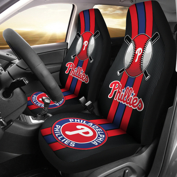 Philadelphia Phillies Car Seat Covers MBL Baseball Car Accessories Ph220914-22