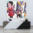 Darling In The Franxx Anime Tapestry | Zero Two Eating Candy Strelizia Face Tapestry Home Decor