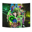 Dragon Ball Anime Tapestry | DB Goku And Vegeta Green Power Galaxy Tapestry Home Decor