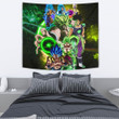 Dragon Ball Anime Tapestry | DB Goku And Vegeta Green Power Galaxy Tapestry Home Decor