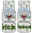 Rick And Morty Cartoon Car Floor Mats | Melting Rick And Weed Marijuana Tiny Patterns Car Mats