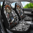 Halloween Car Seat Covers | Scary Chucky Doll With Knife Horror Background Seat Covers