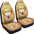 Demon Slayer Anime Car Seat Covers - Cute Chibi Agatsuma Zenitsu Crying Yellow Cloak Patterns Seat Covers