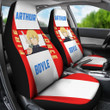 Fire Force Anime Car Seat Covers Arthur Boyle Long Hair Fire Minimal Artwork Seat Covers